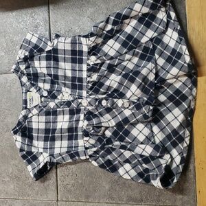 Plaid Top Black and White